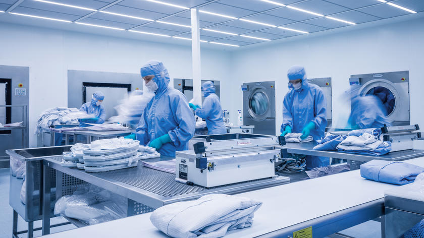 People working in a cleanroom image